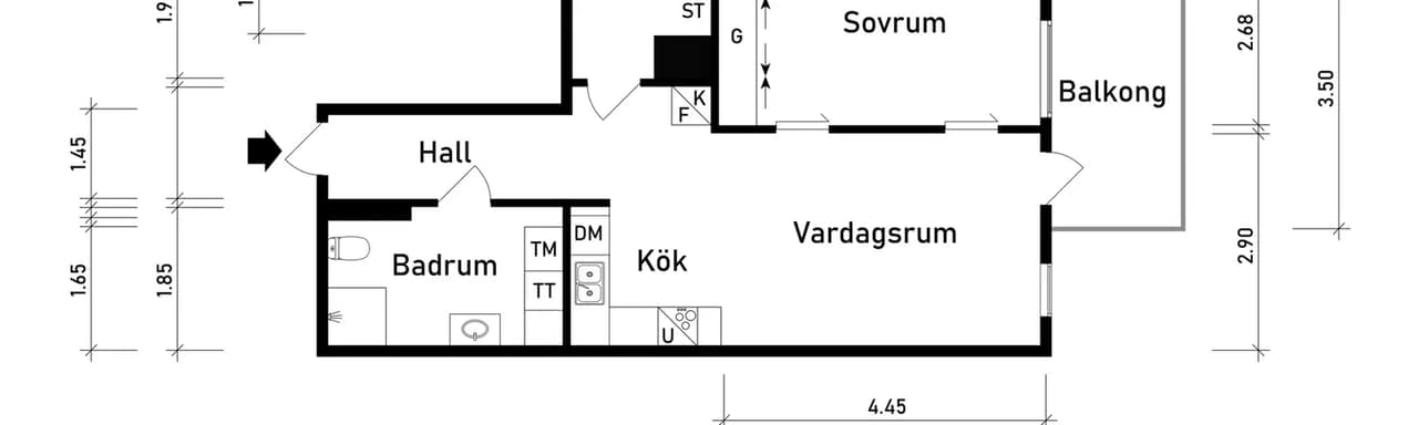 Floor plan for Lindholmsallén 26B