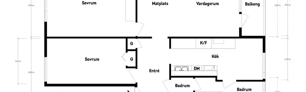 Floor plan for Gröna gatan 37