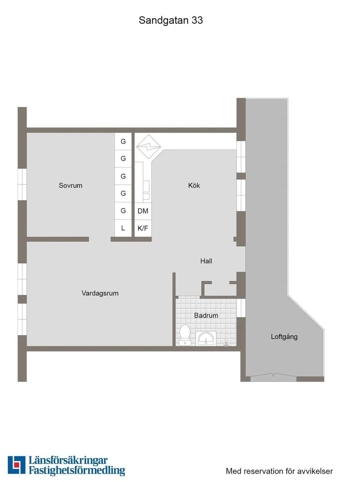 Floor plan for Sandgatan 33
