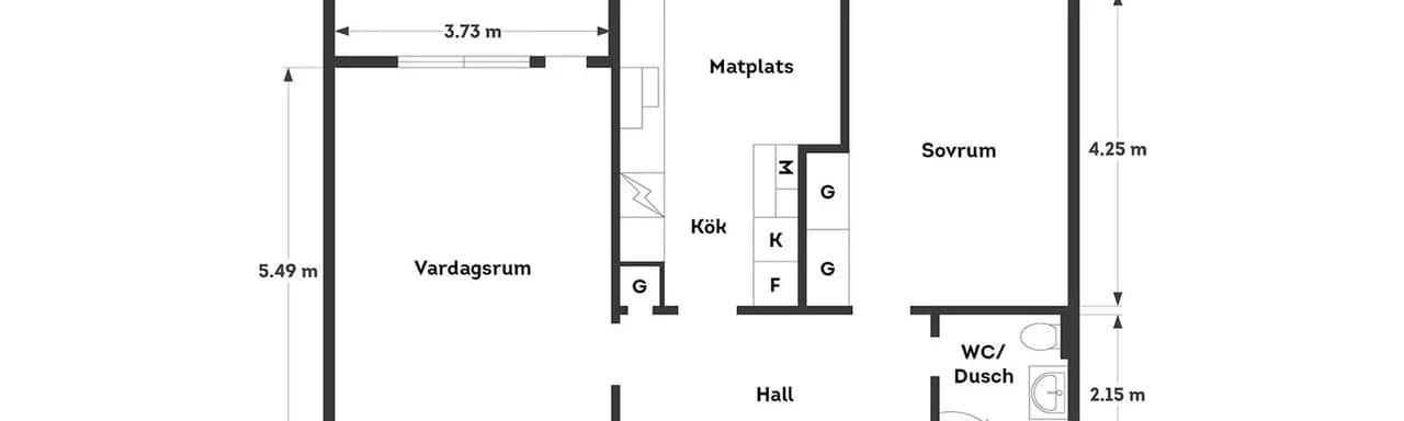 Floor plan for Övre Hallegatan 40