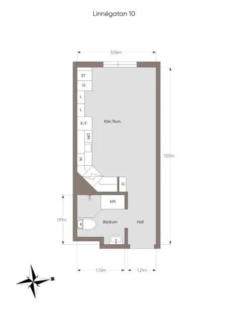 Planritning för Linnégatan 10