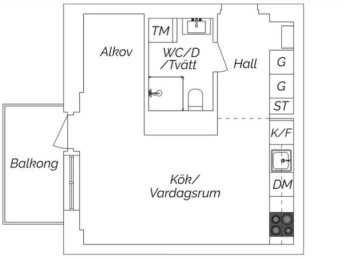 Floor plan for Lilla Regementsvägen 17