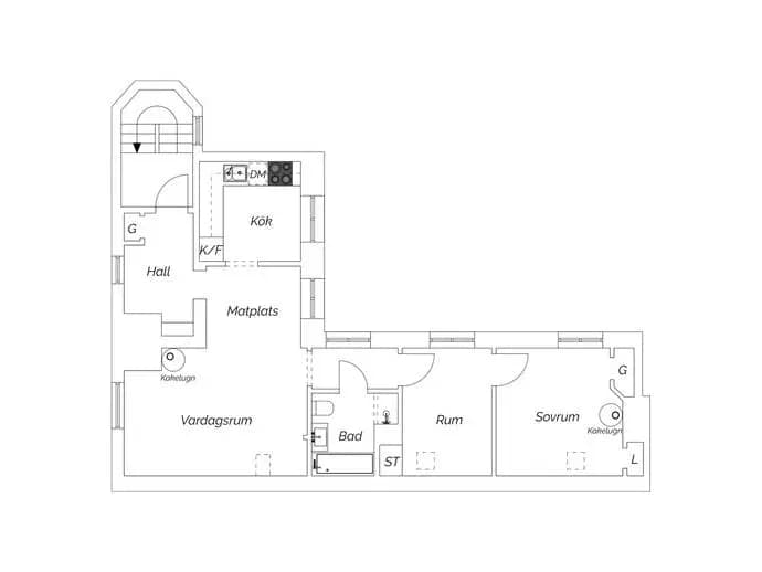 Floor plan for Kvarngatan 5D