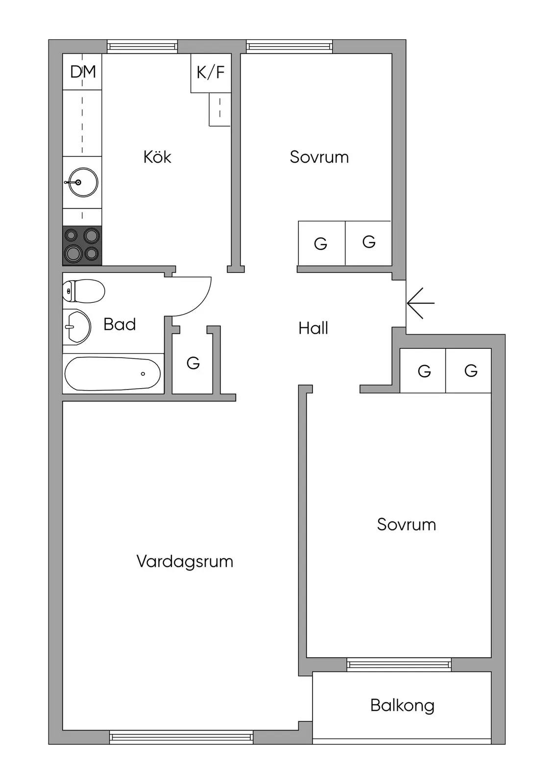 Planritning för Hövdingagatan 7