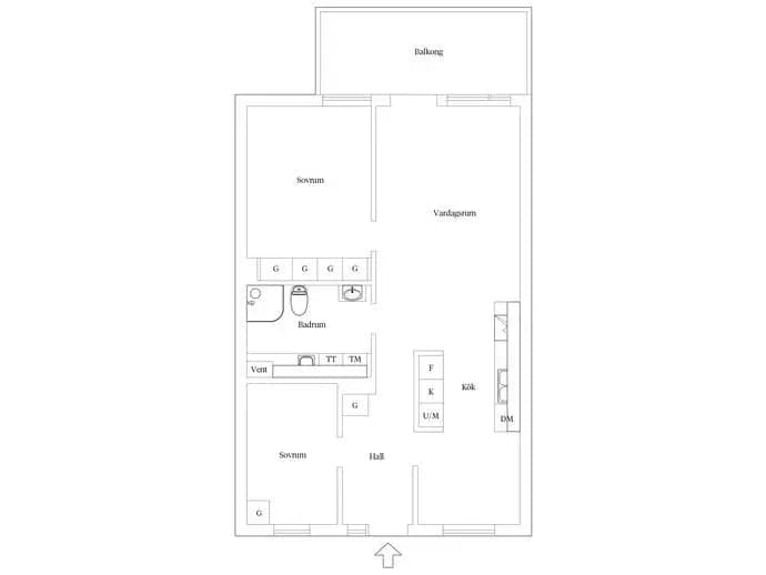 Floor plan for Maja-Lisa Grönbergs väg 7D