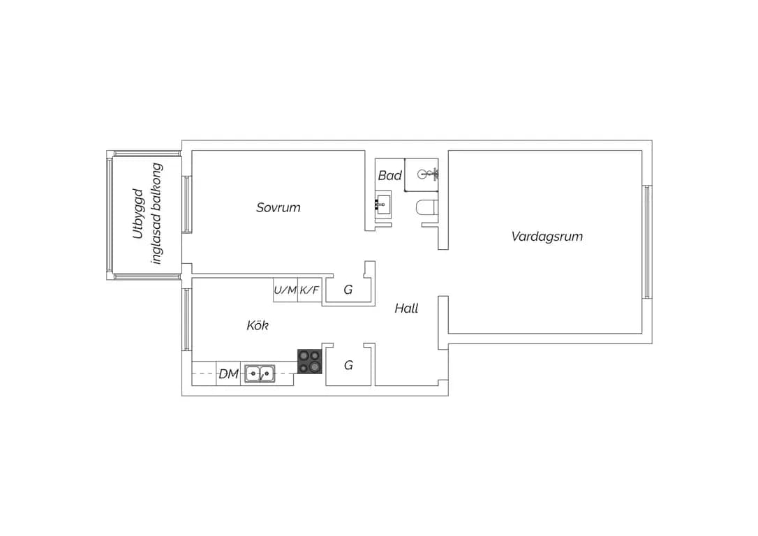 Floor plan for Liljeborgsgatan 18B