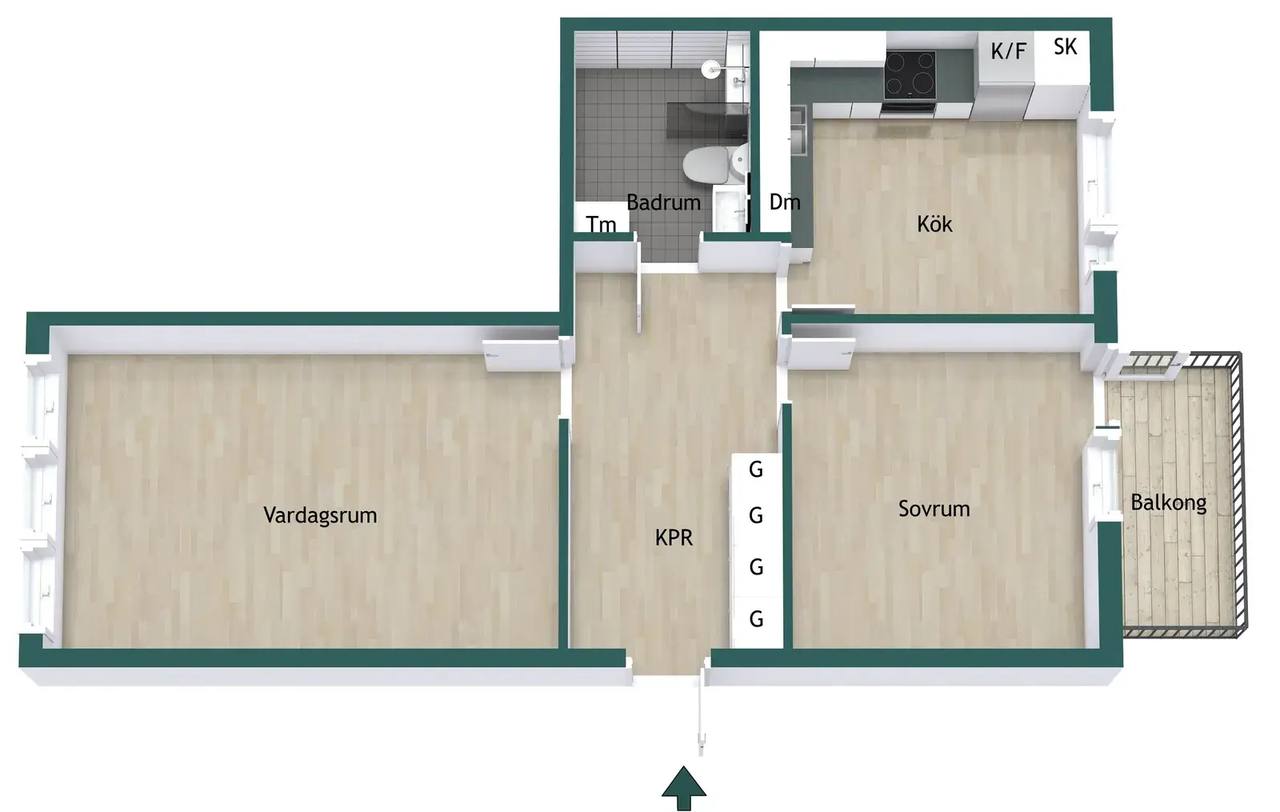 Planritning för Körvelgatan 19B