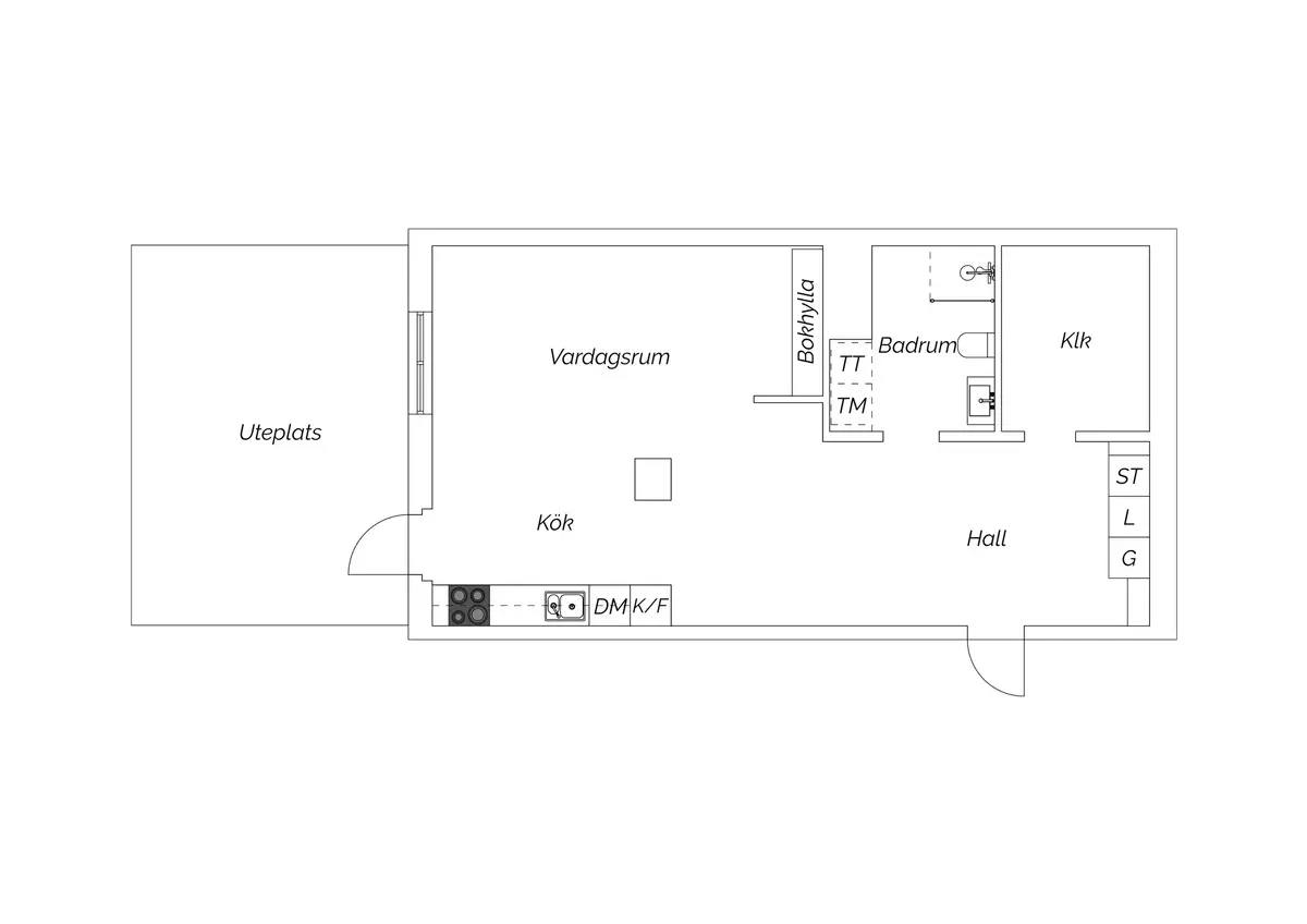 Planritning för Bergviksgatan 6D