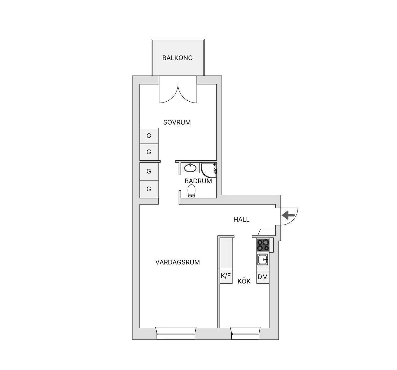 Floor plan for Hövdingagatan 33