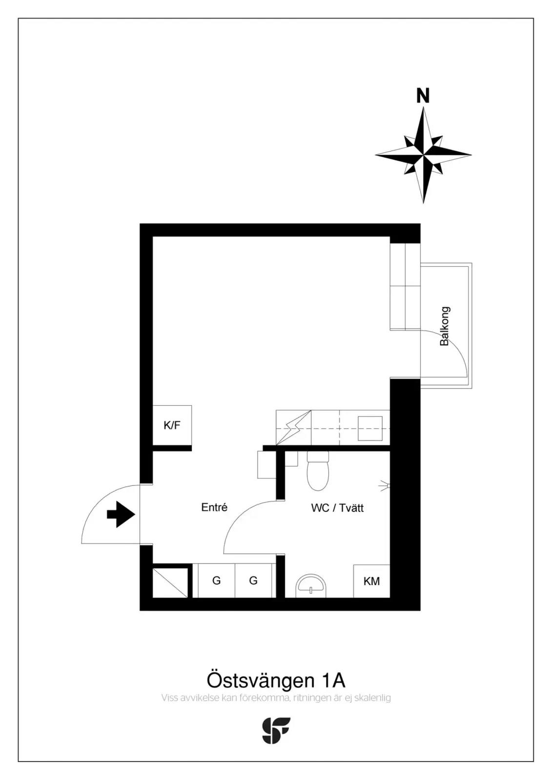 Planritning för Östsvängen 1A