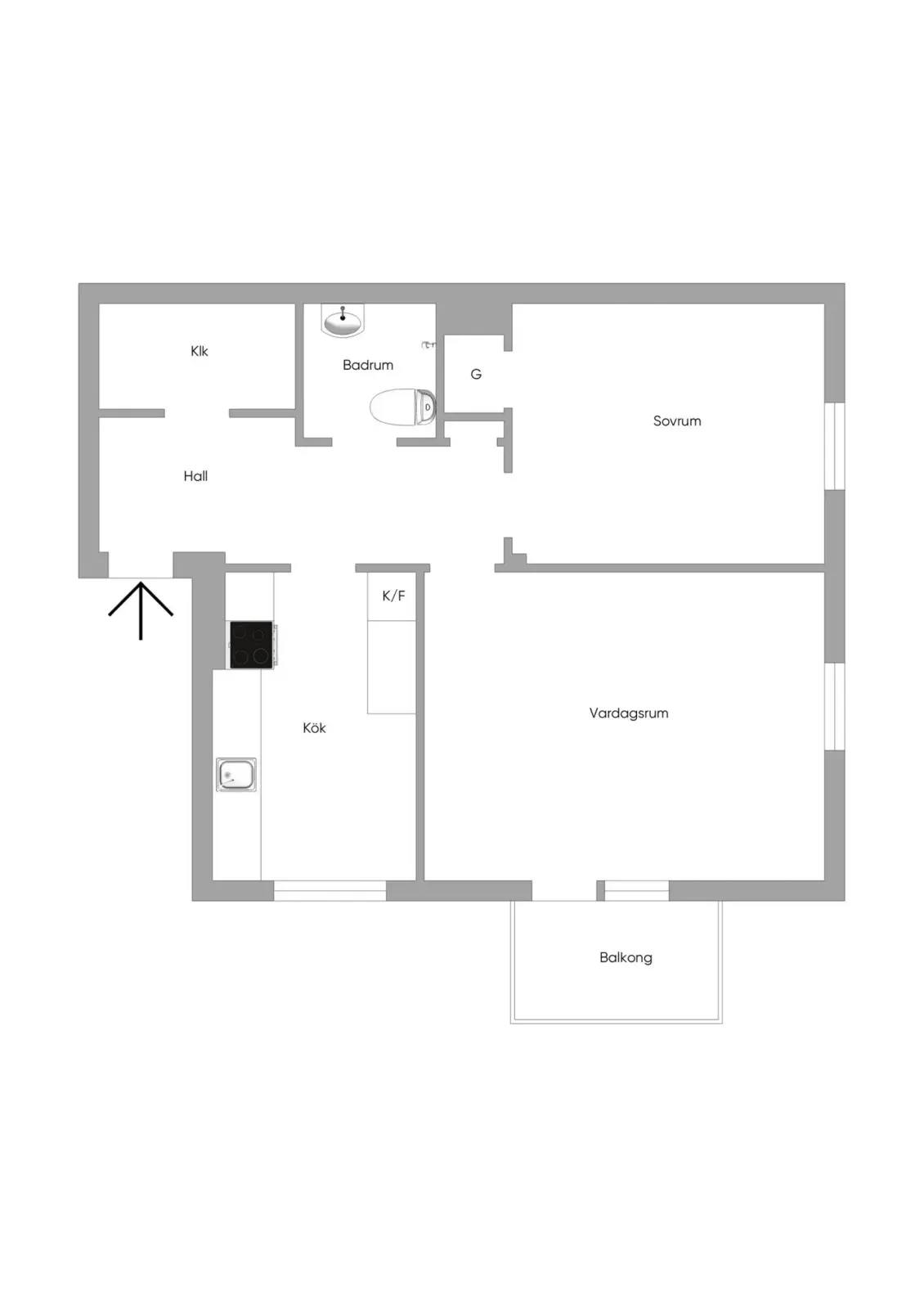 Floor plan for Lotta Svärdsgatan 2C