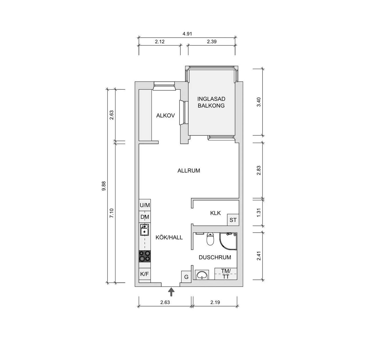 Planritning för Rotegatan 8