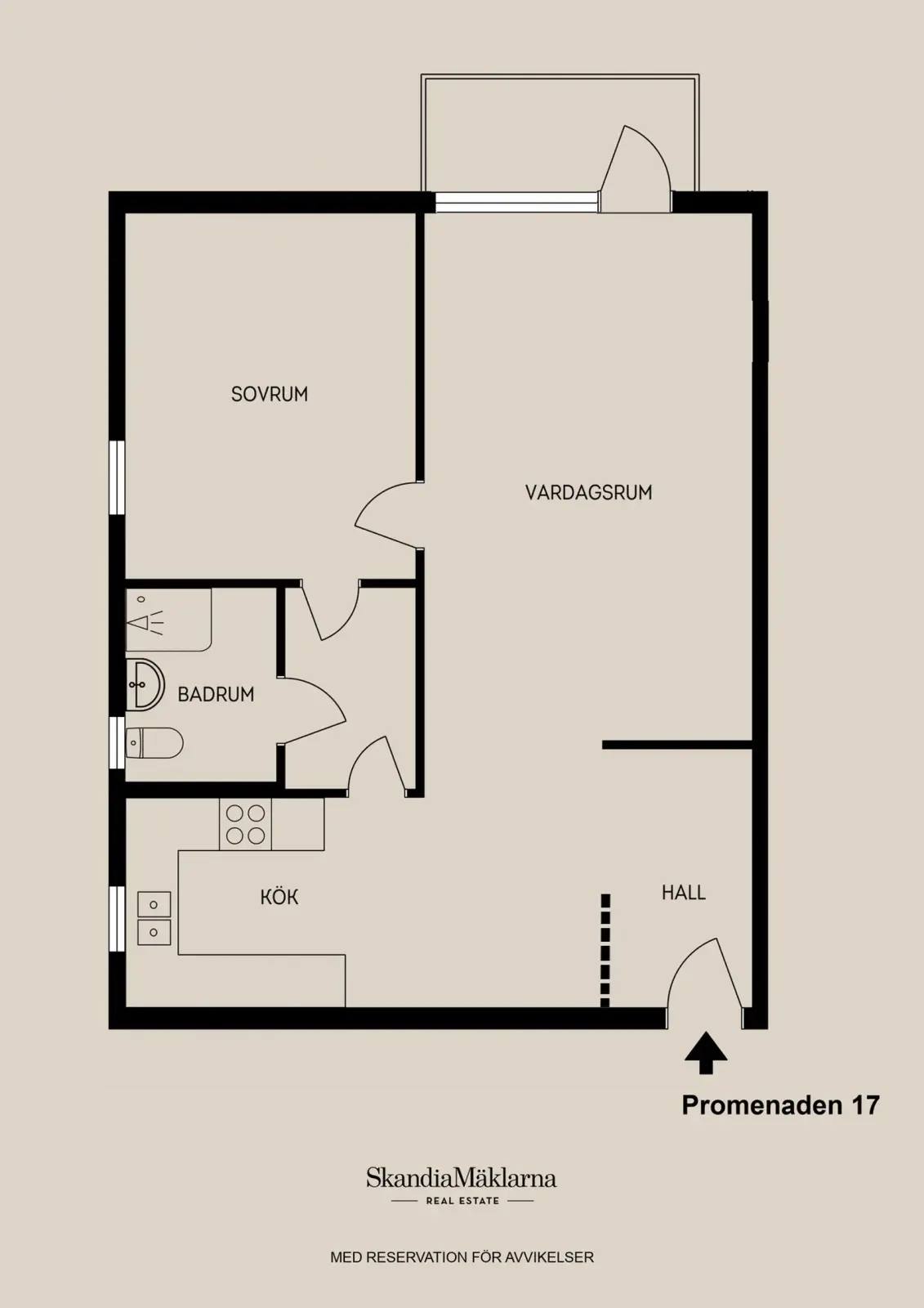 Planritning för Promenaden 17