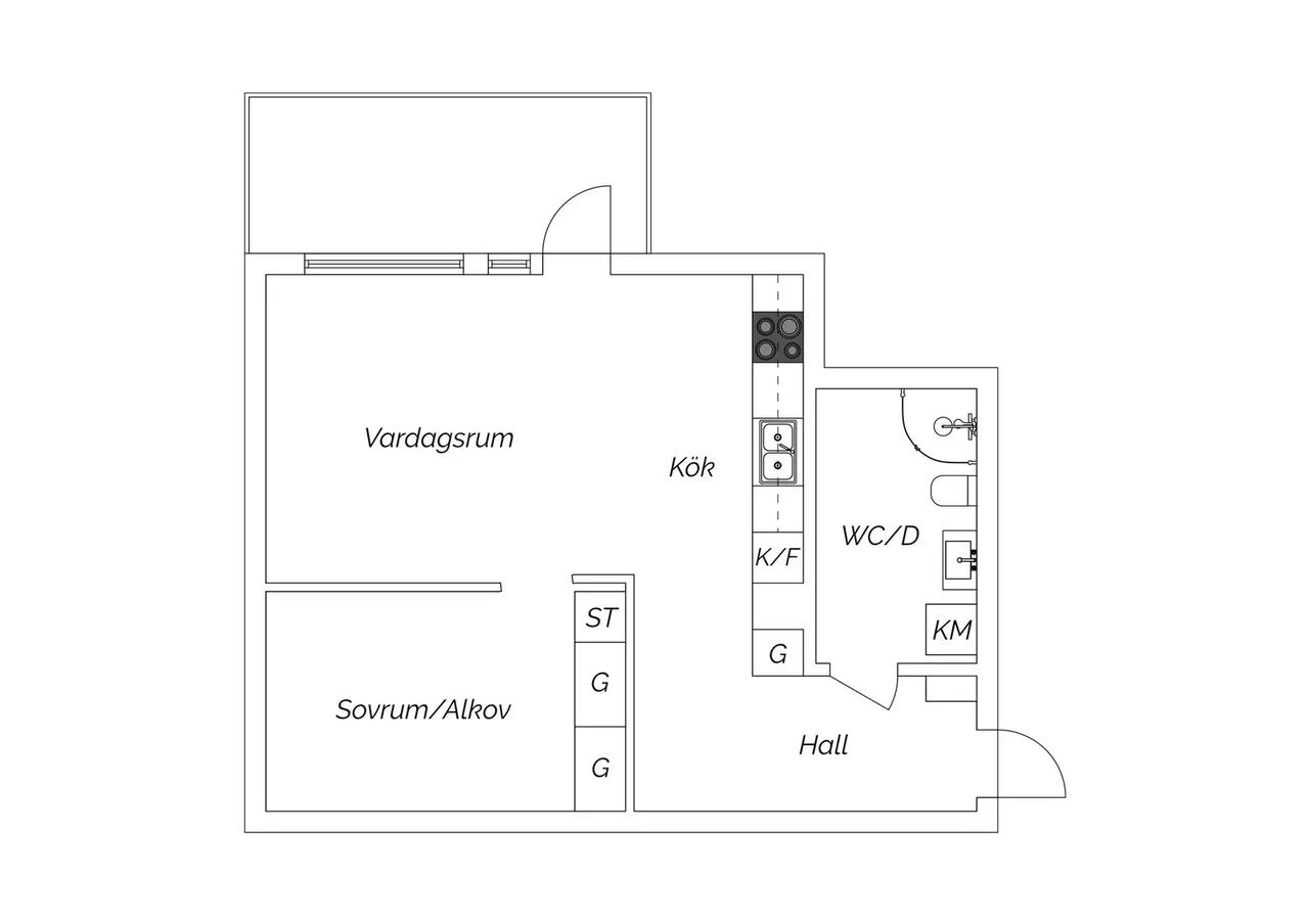 Planritning för Lilla Varvsgatan 21D