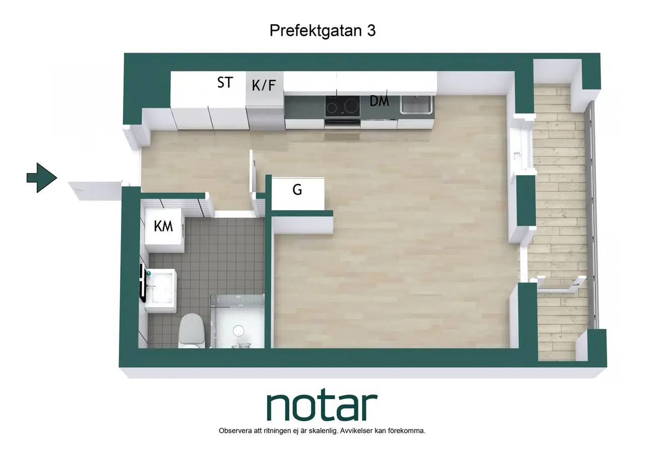 Floor plan for Prefektgatan 3