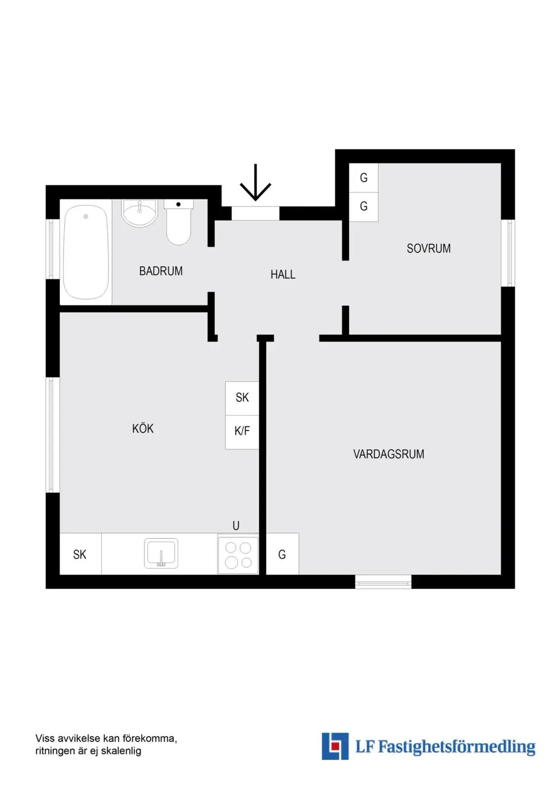 Floor plan for Åkerbladsgatan 2