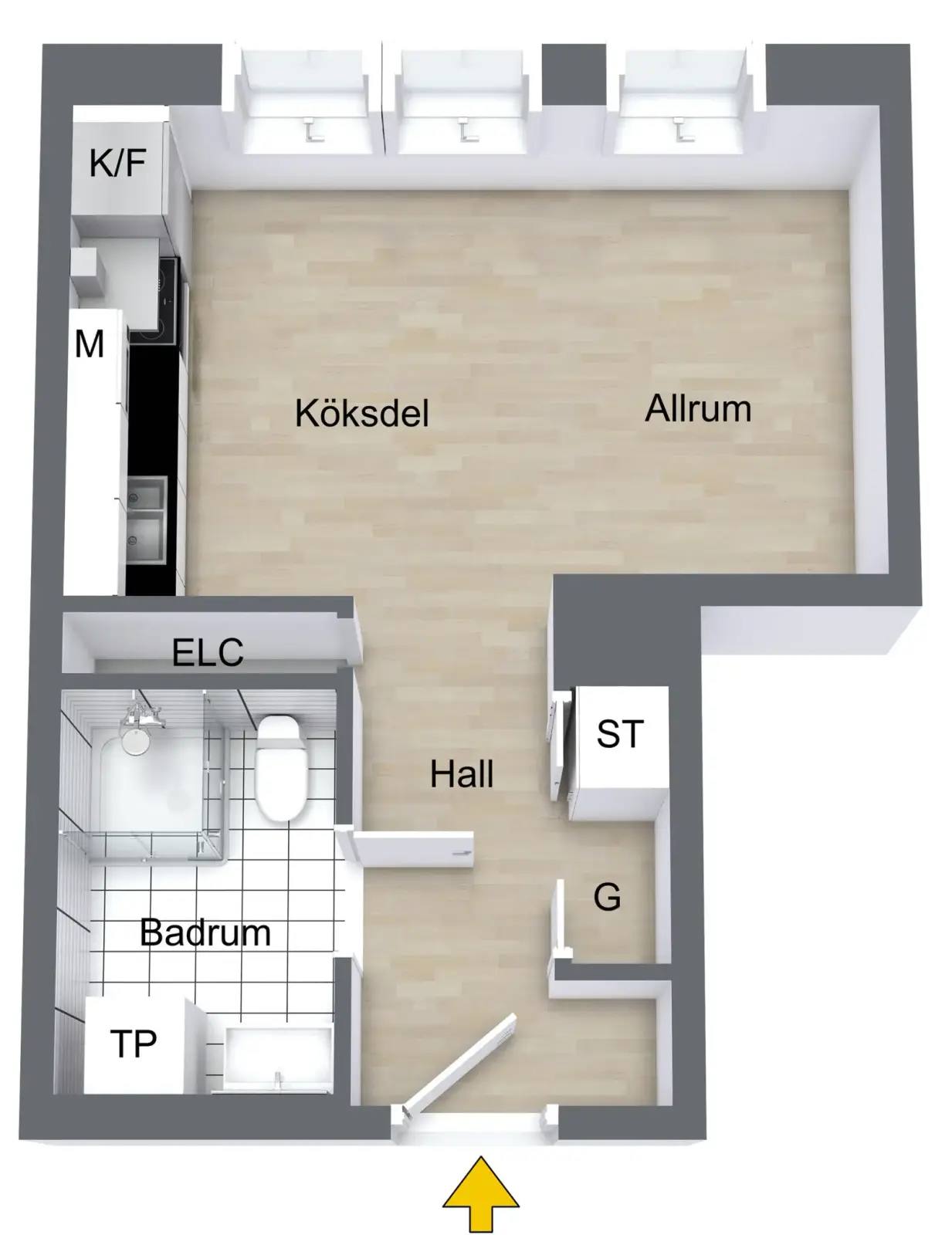 Floor plan for Albert Engströmsgatan 2H
