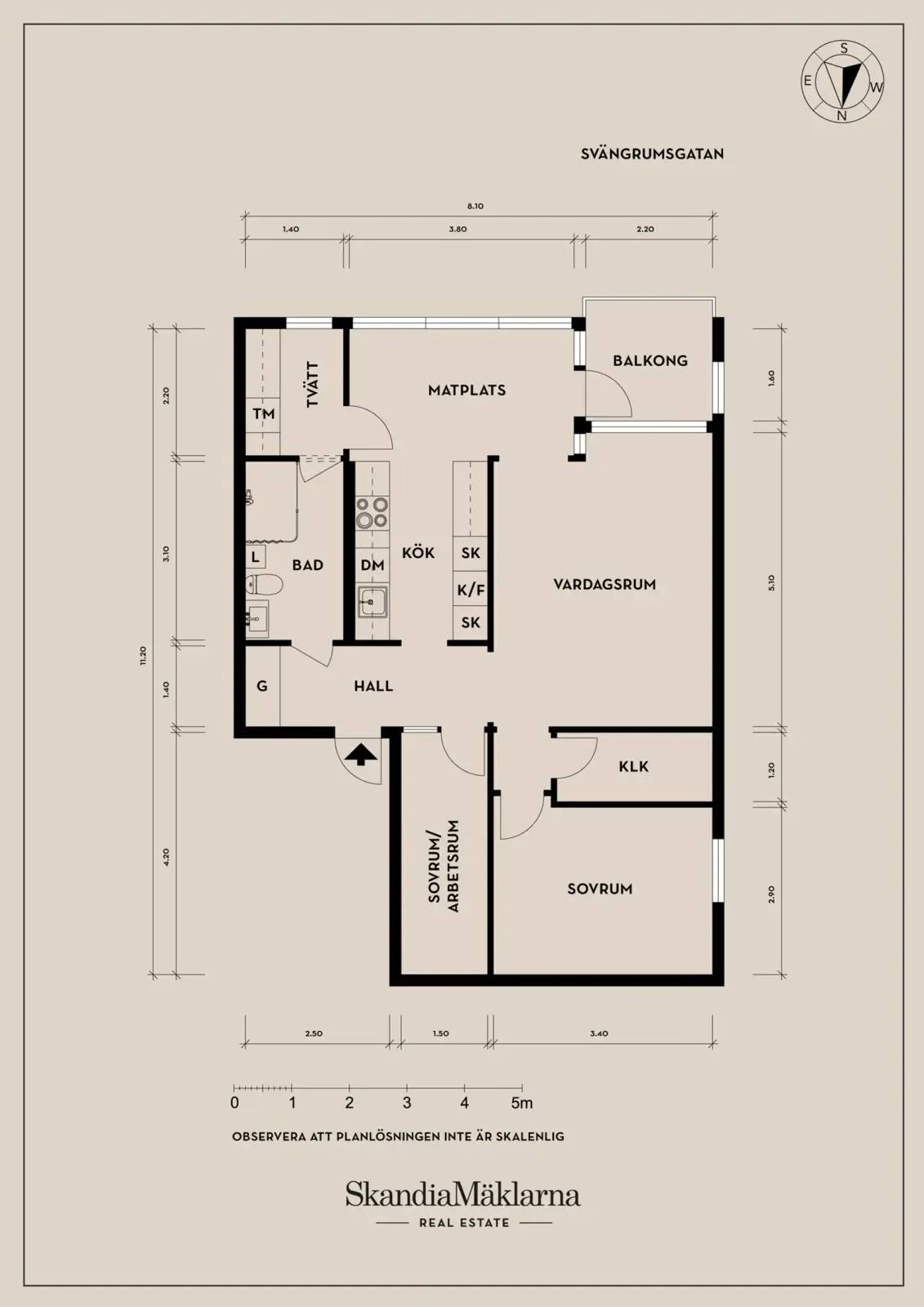 Floor plan for Svängrumsgatan 14