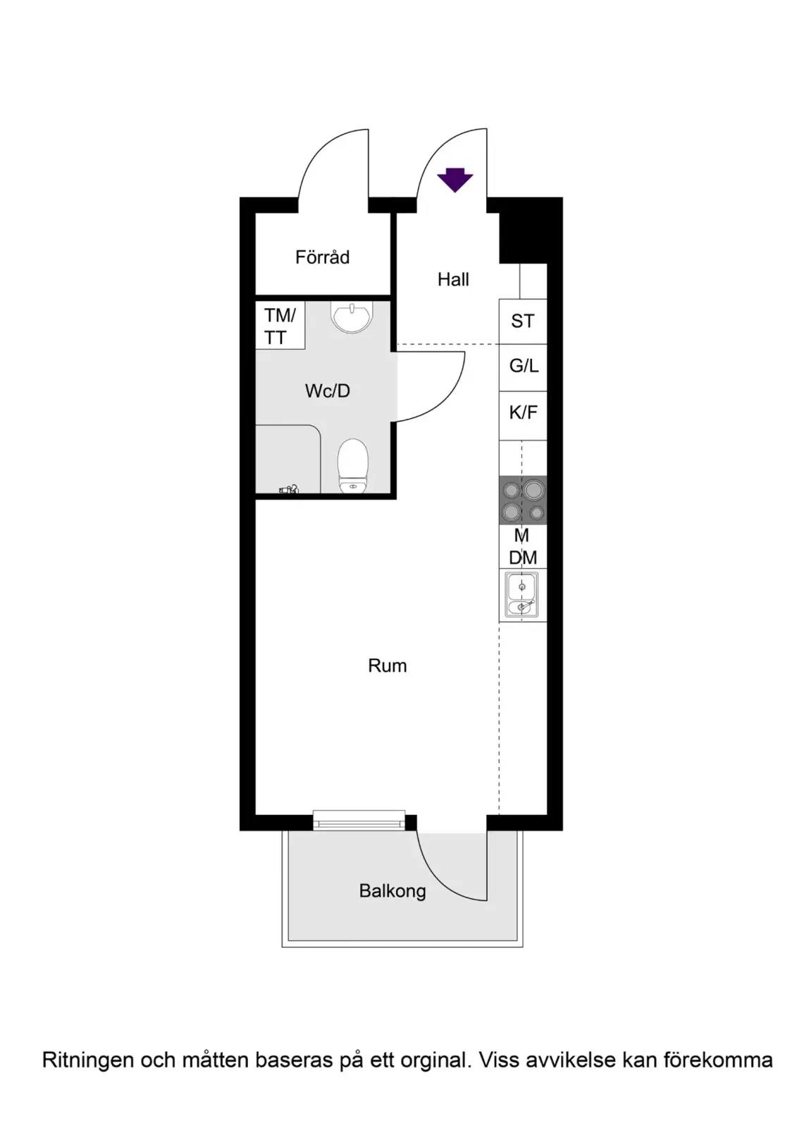 Floor plan for Hägerneholmsvägen 6A