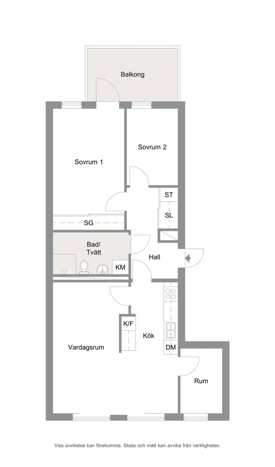 Floor plan for Hyllie Boulevard 6C