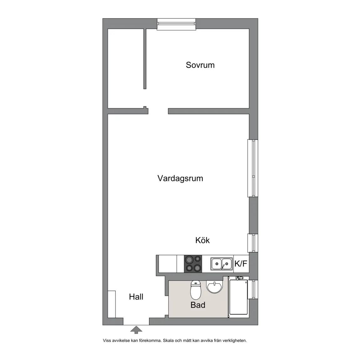 Floor plan for Kastrupgatan 5, vån 3 av 3