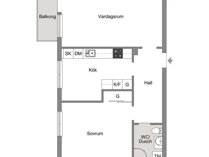 Planritning för GUNNILBOGATAN 26B