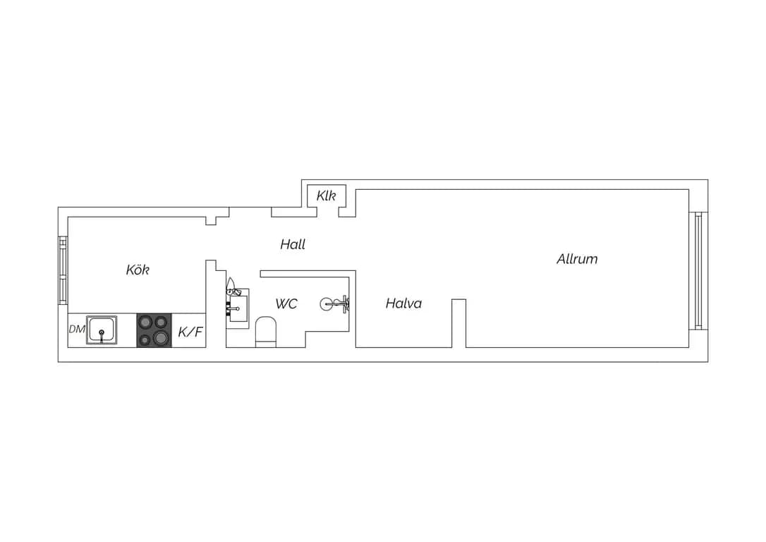 Floor plan for Åhusgatan 4