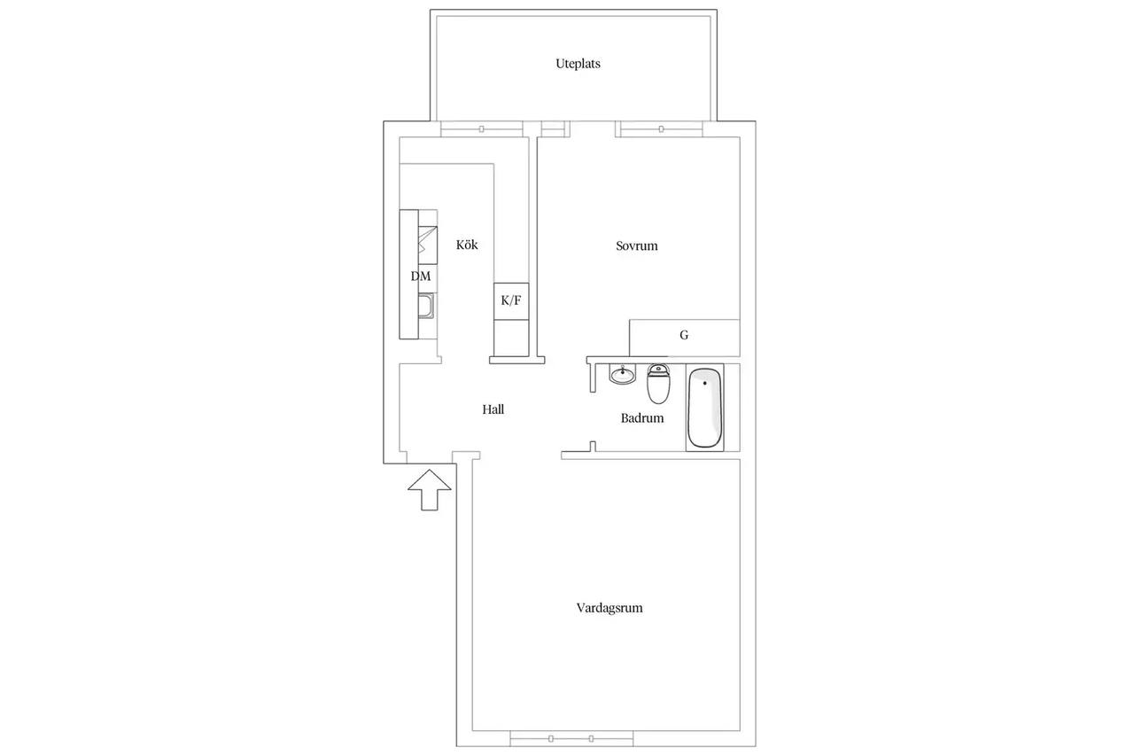 Floor plan for Rangeltorpsgatan 51D