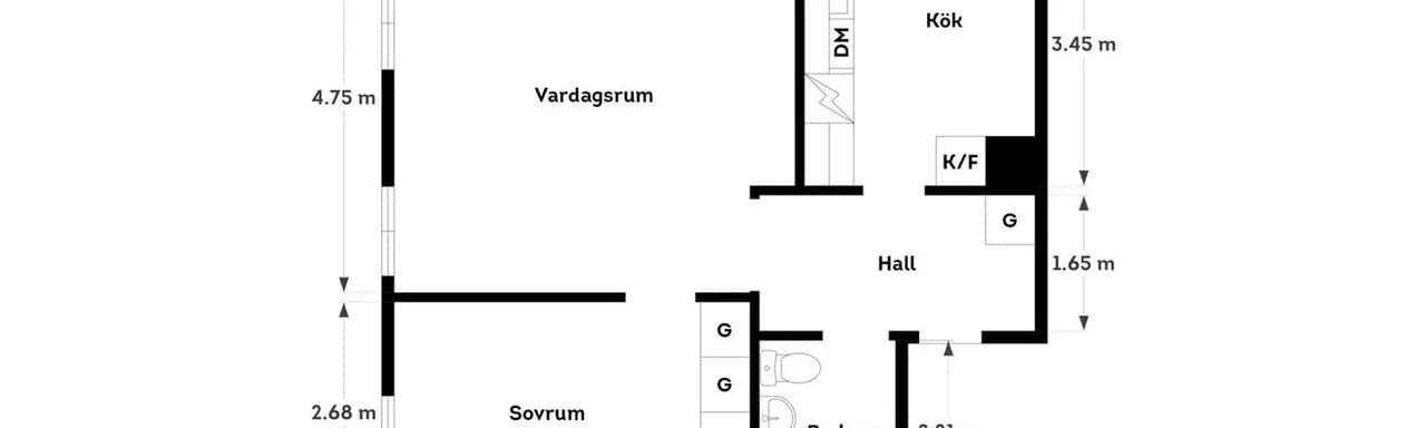 Planritning för Jägaregatan 6A