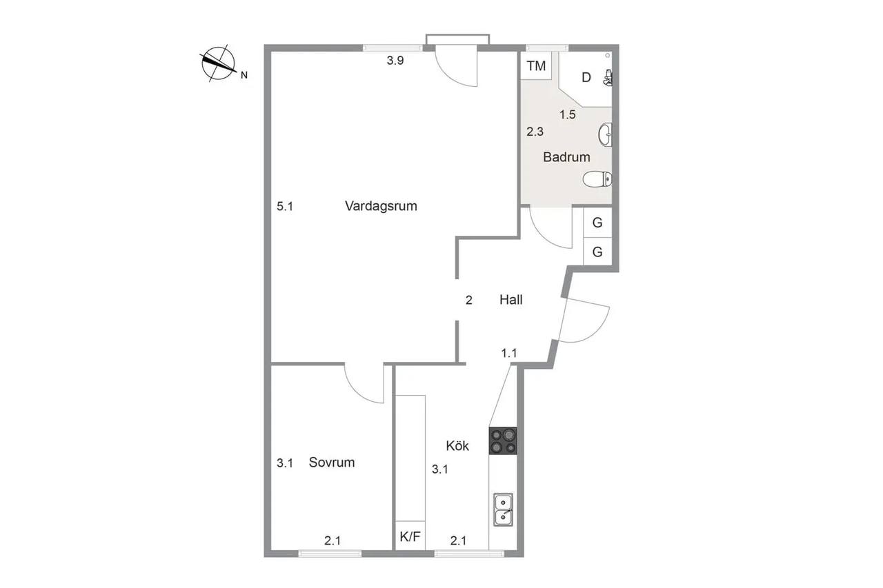 Floor plan for Domsagevägen 6B