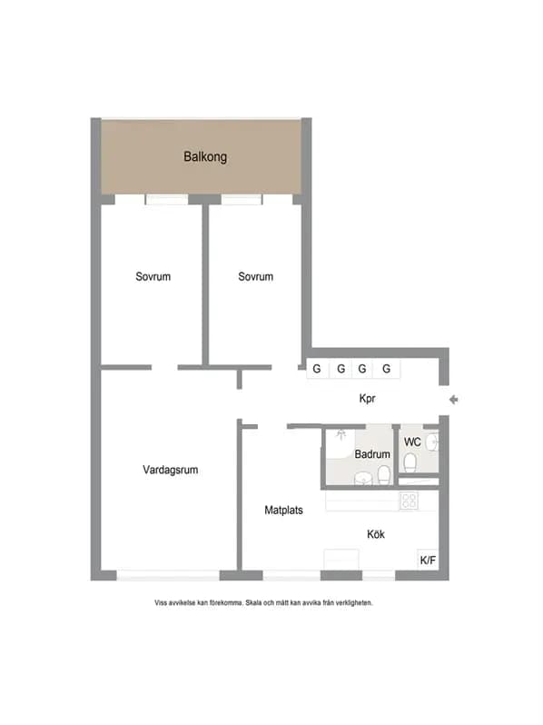 Floor plan for Branteviksgatan 34