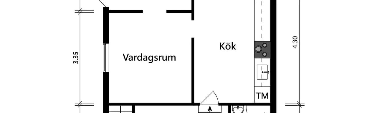 Planritning för Lärjeheds fritidsområde stuga nr 72