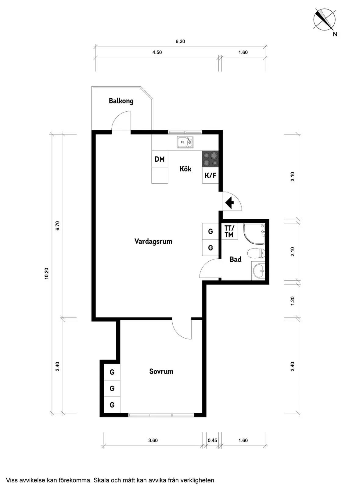 Planritning för Stora Norregatan 105