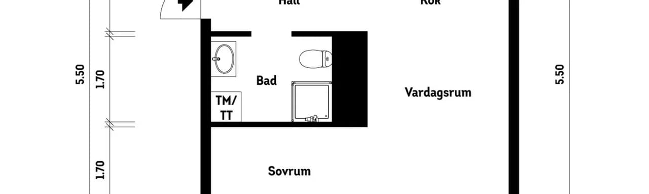 Floor plan for Lilla Regementsvägen 21