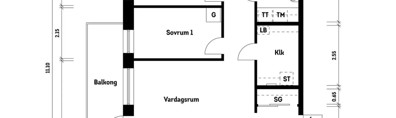 Planritning för Margit Halls Gata 41