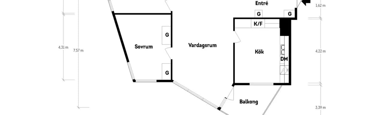 Floor plan for Packhusplatsen 4B