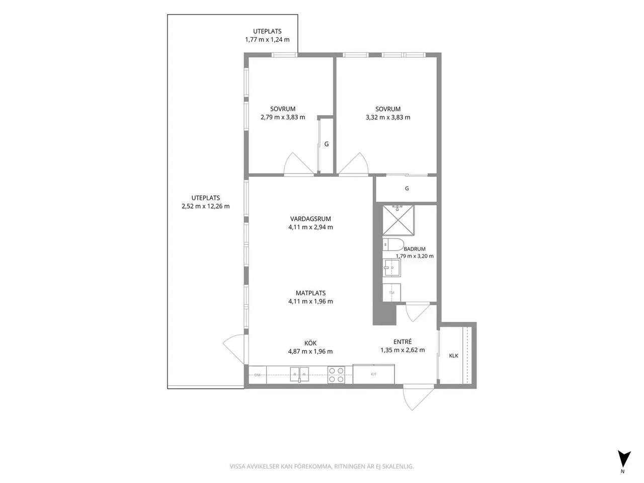 Floor plan for Lilla Regementsvägen 13