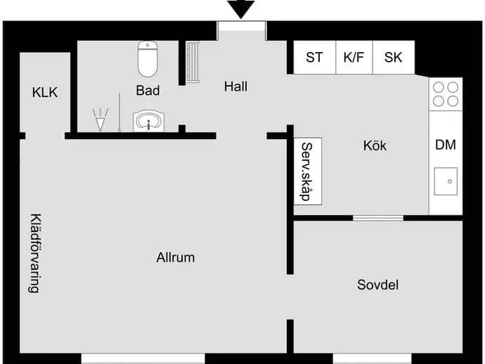 Floor plan for S:t Olofsgatan 52A