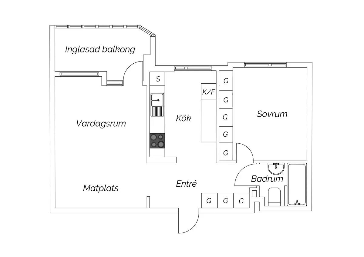 Floor plan for Badvädersgatan 5