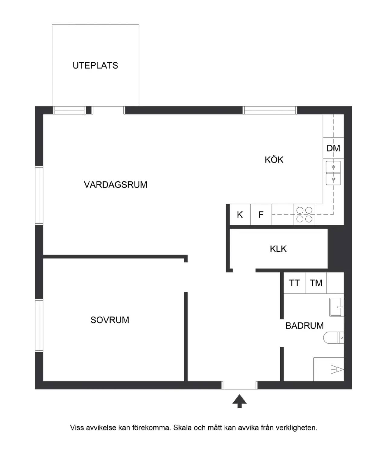 Planritning för Ringvägen 3B