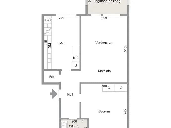 Floor plan for Söndagsgatan 15