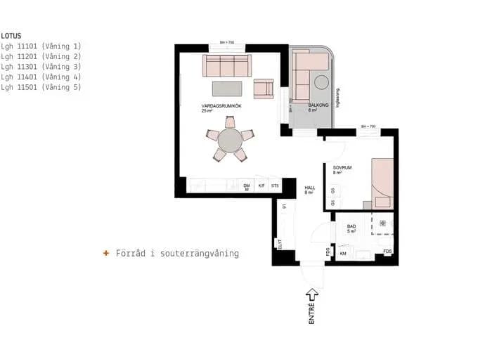 Planritning för Skvaltgränd 1