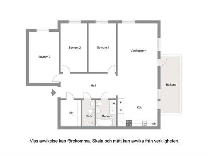 Floor plan for Kornettstigen 1, 2 tr