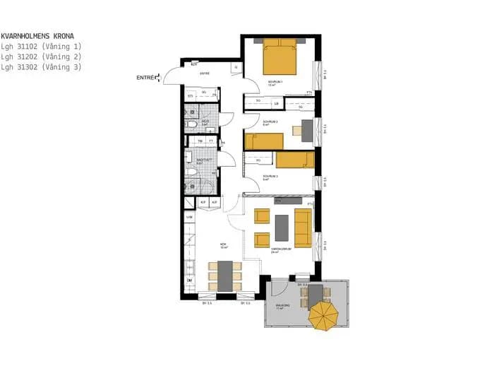 Planritning för Södra vägen 38