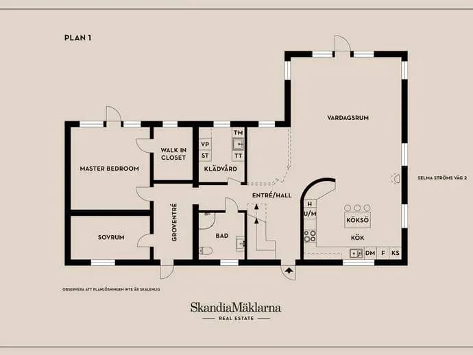 Floor plan for Selma Ströms väg 2