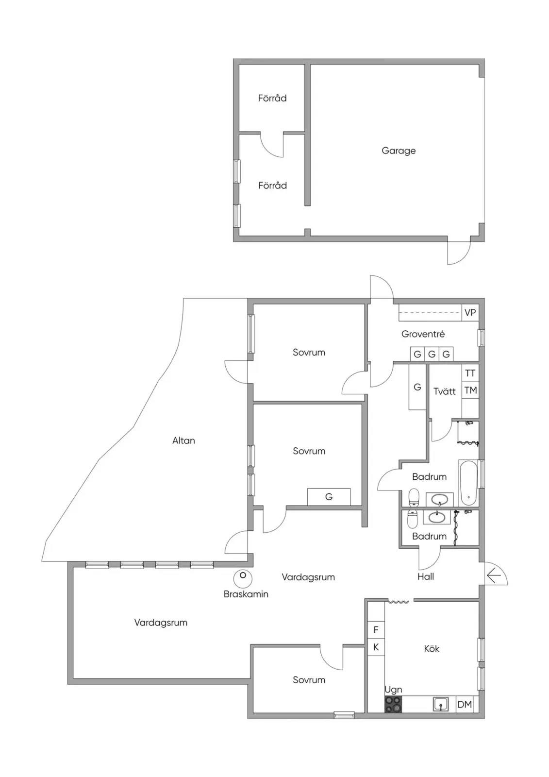 Planritning för Tjäderkullevägen 37