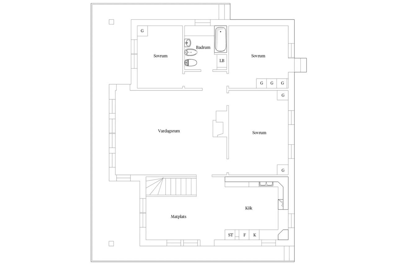 Floor plan for Carl Gunérs väg 16