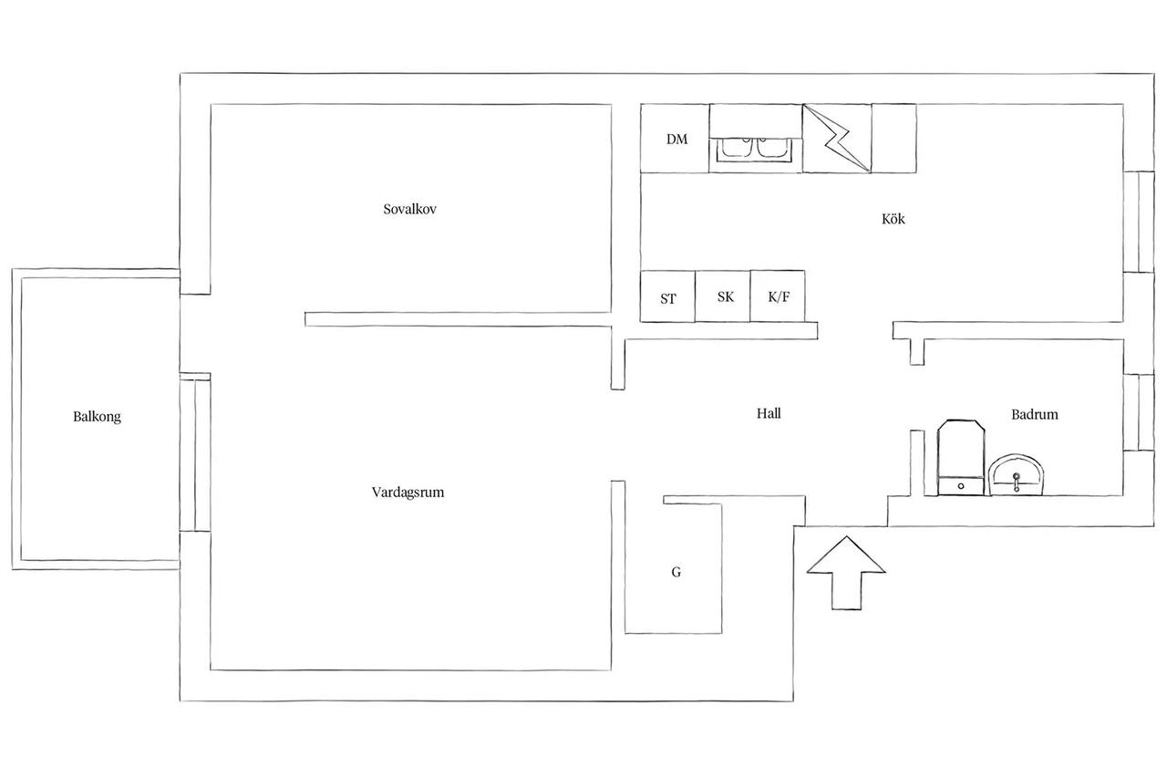 Floor plan for Ryttaregatan 1 B