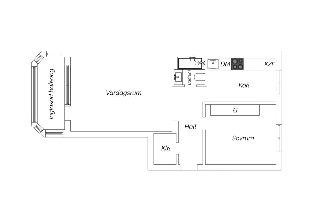 Floor plan for Rantzowgatan 9B