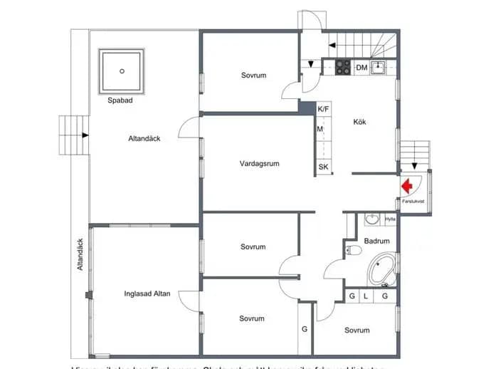 Floor plan for Snickarevägen 4